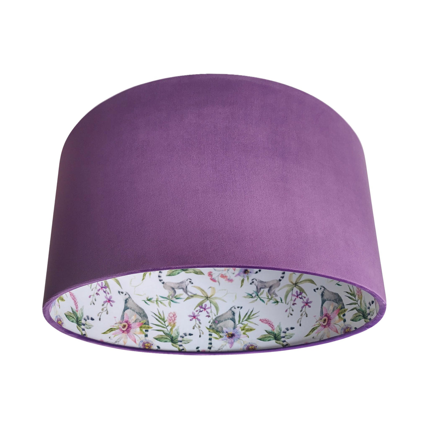 Pinky Lemur Floral Lampshade in Amethyst Velvet