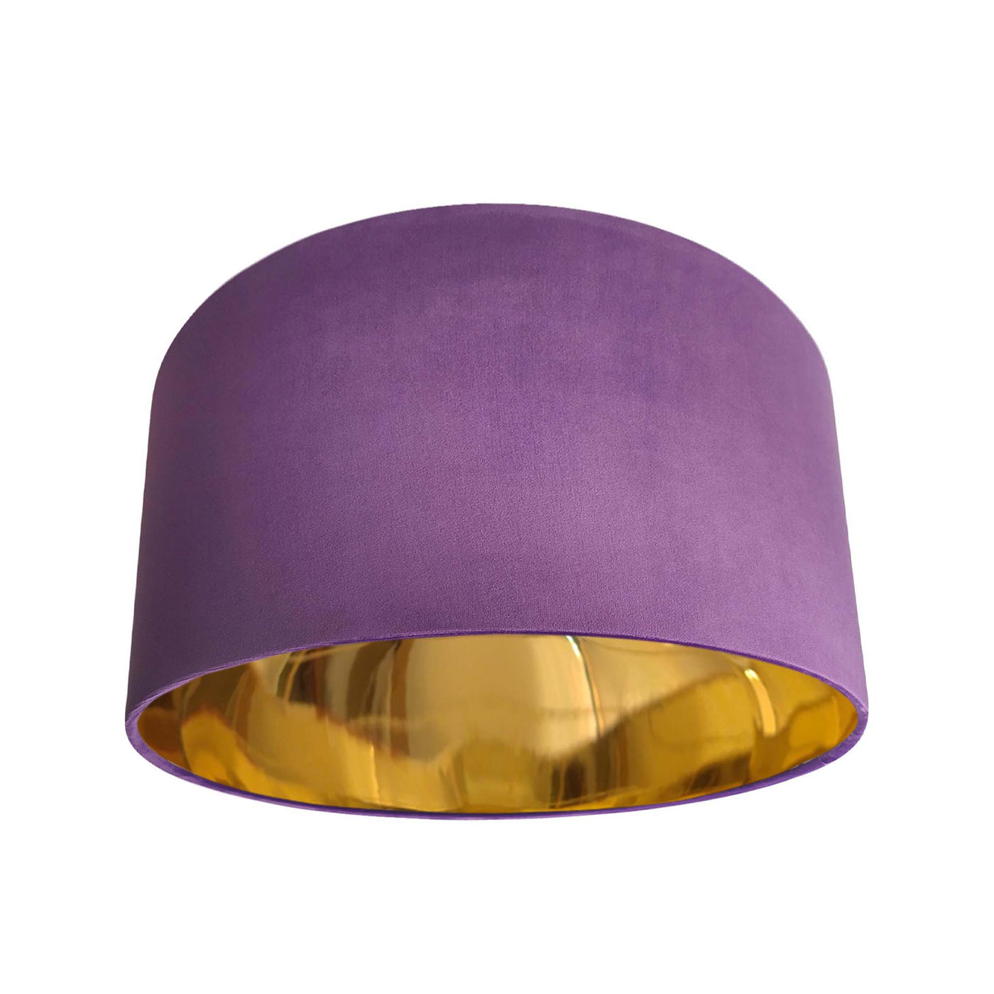 Amethyst Velvet Lampshade with Mirror Gold Lining