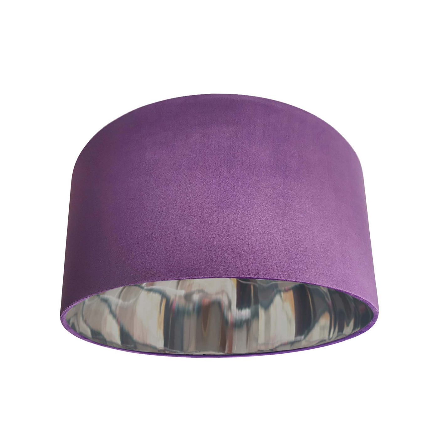 Amethyst Velvet Lampshade with Mirror Silver Lining