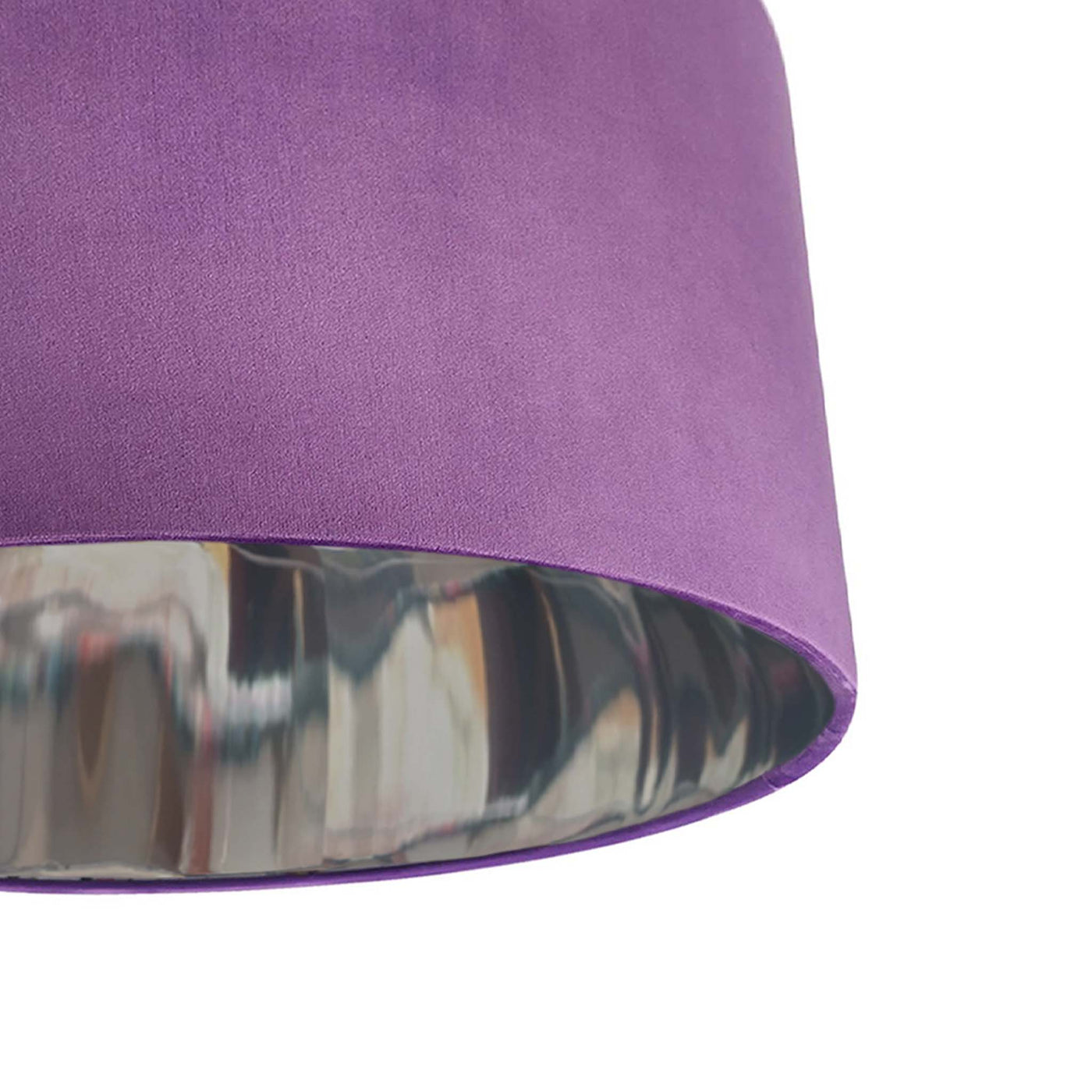 Amethyst Velvet Lampshade with Mirror Silver Lining