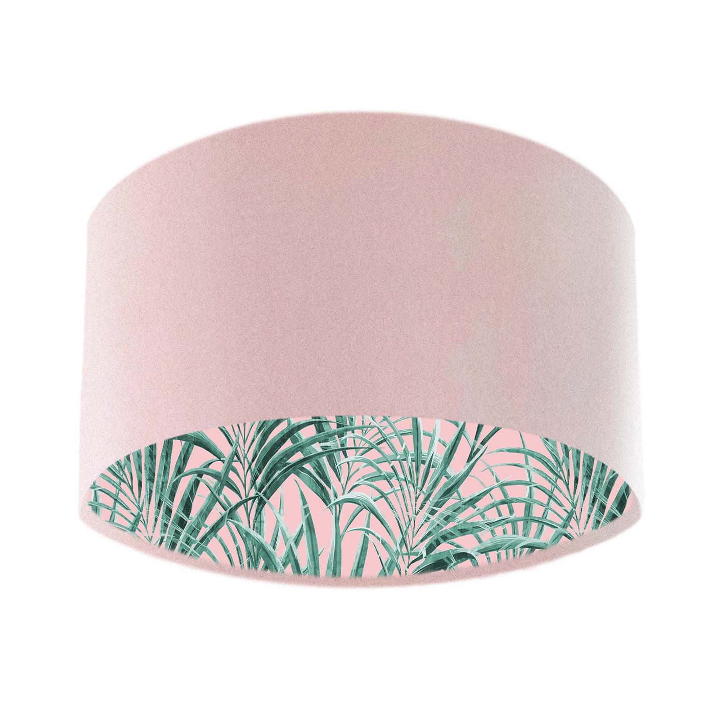 Baby Pink Pink Lampshade with Palms Delight Lining