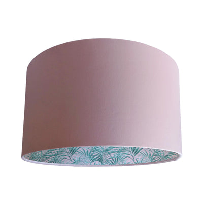 Baby Pink Pink Lamp shade with Palms Delight Lining