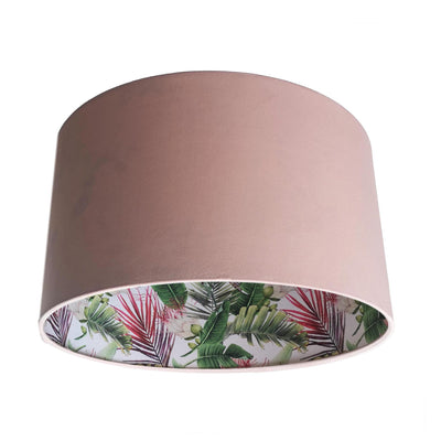 Botanical Protea Lampshade in Baby Pink Velvet
