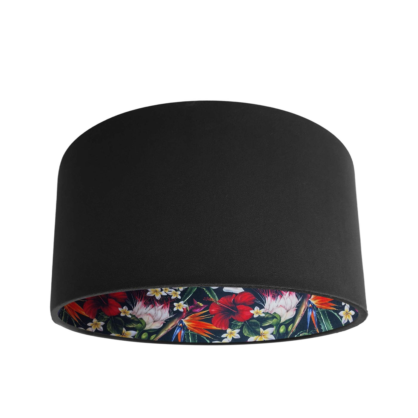 Black Velvet Lampshade with Black Tropics Lining