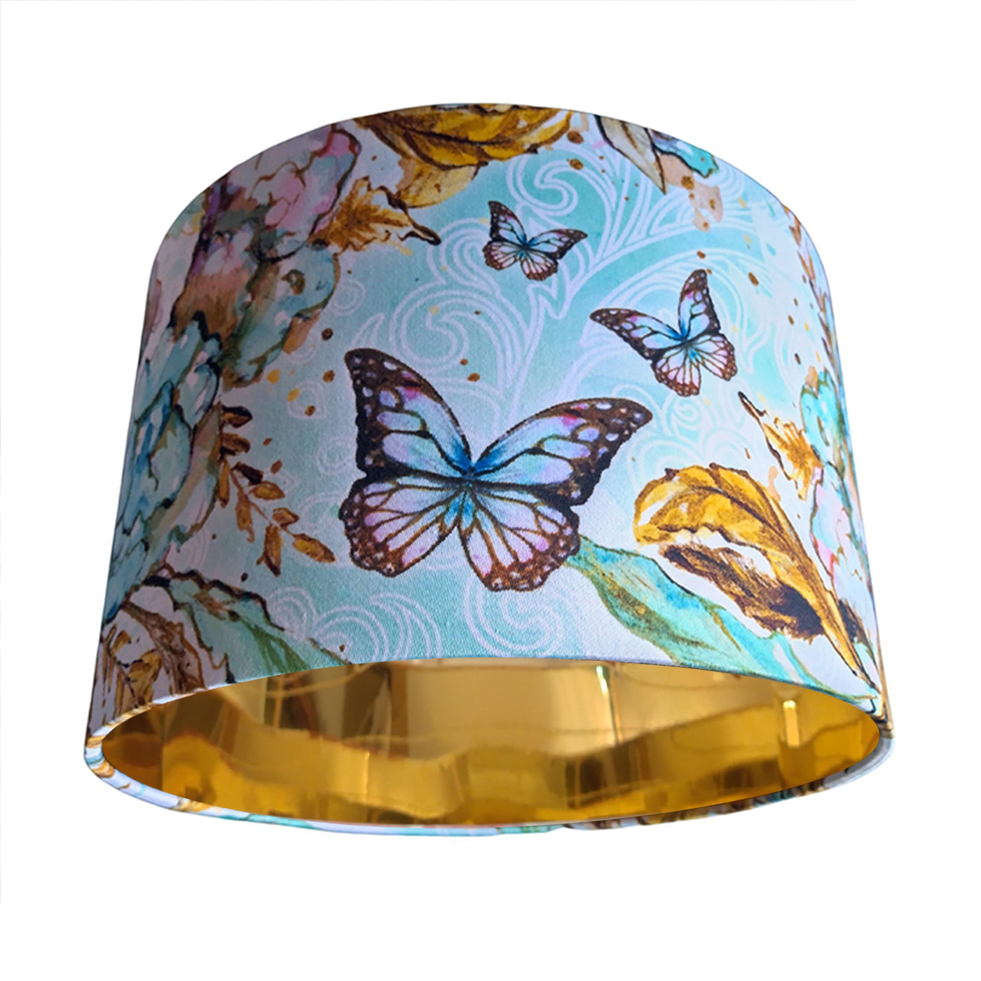 Boho Butterflies Cotton Lamp shade with Gold
