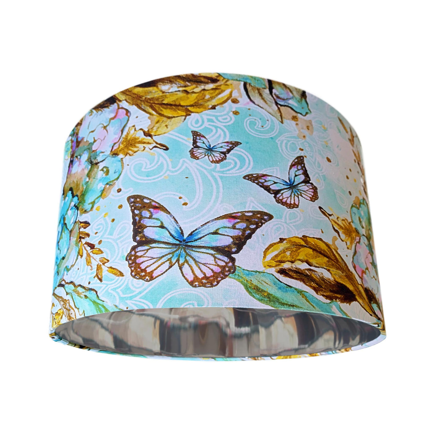 Boho Butterflies Cotton Lamp shade with Silver