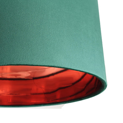 40cm Bottle Green Velvet Lampshade with Mirror Copper Lining - Lampshade on sale