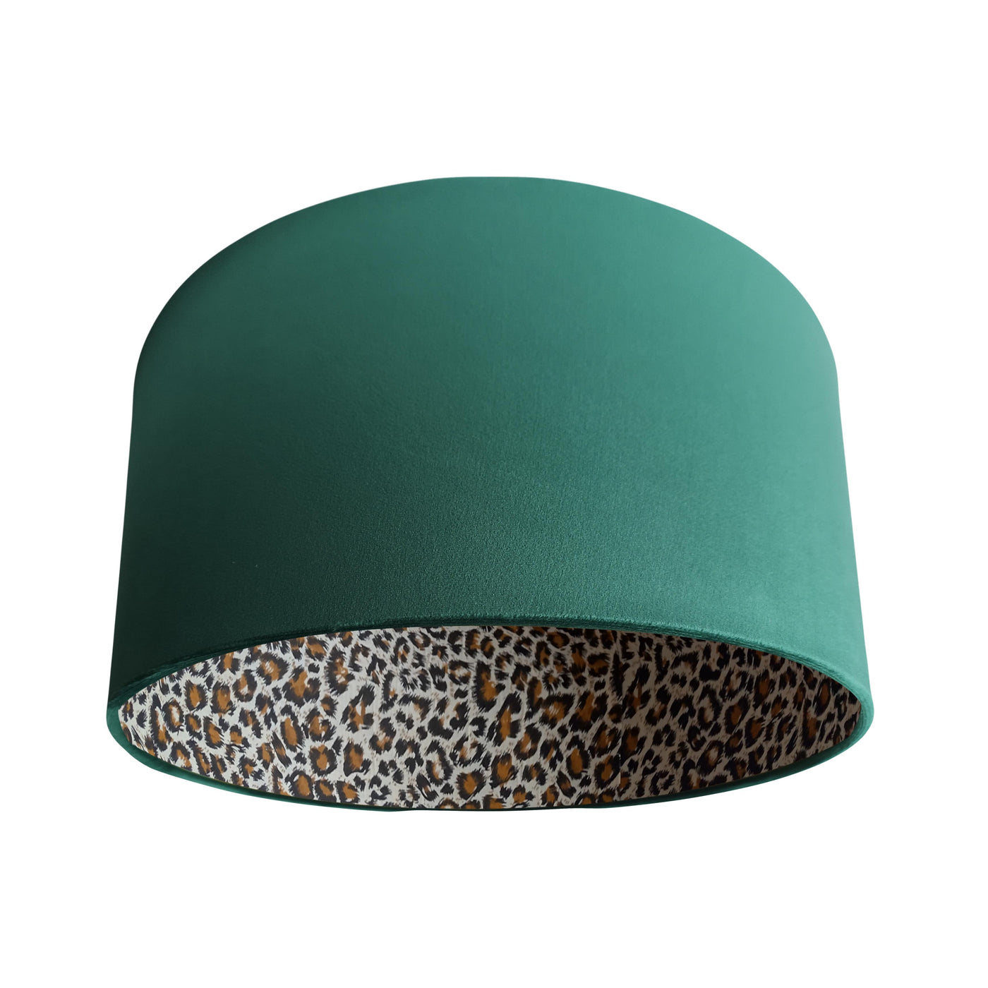 Bottle Green Velvet Light Shade with Leopard Lining