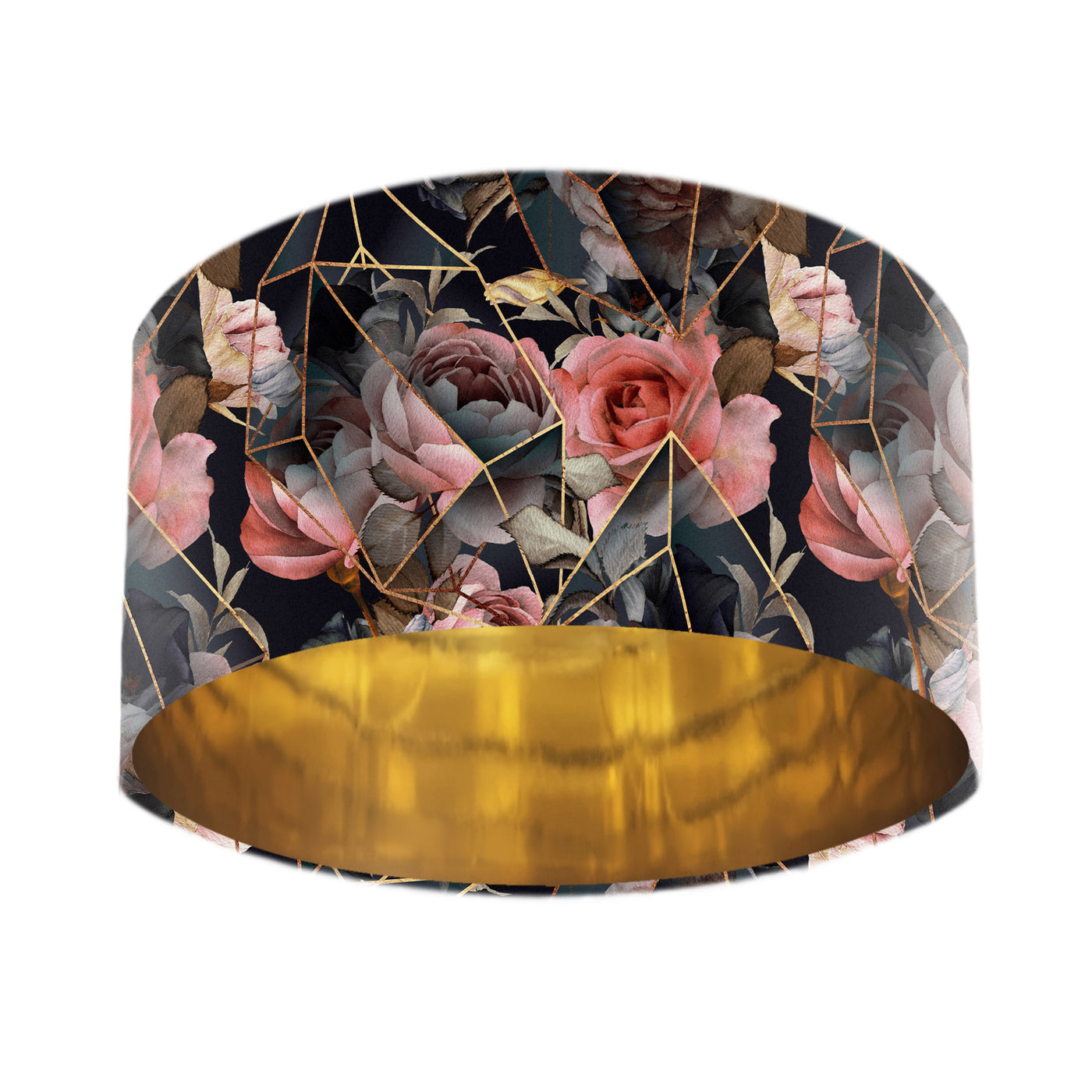 30cm lampshade - Floral Diamonds Velvet Lampshade with Mirror Metallic Lining - ON SALE