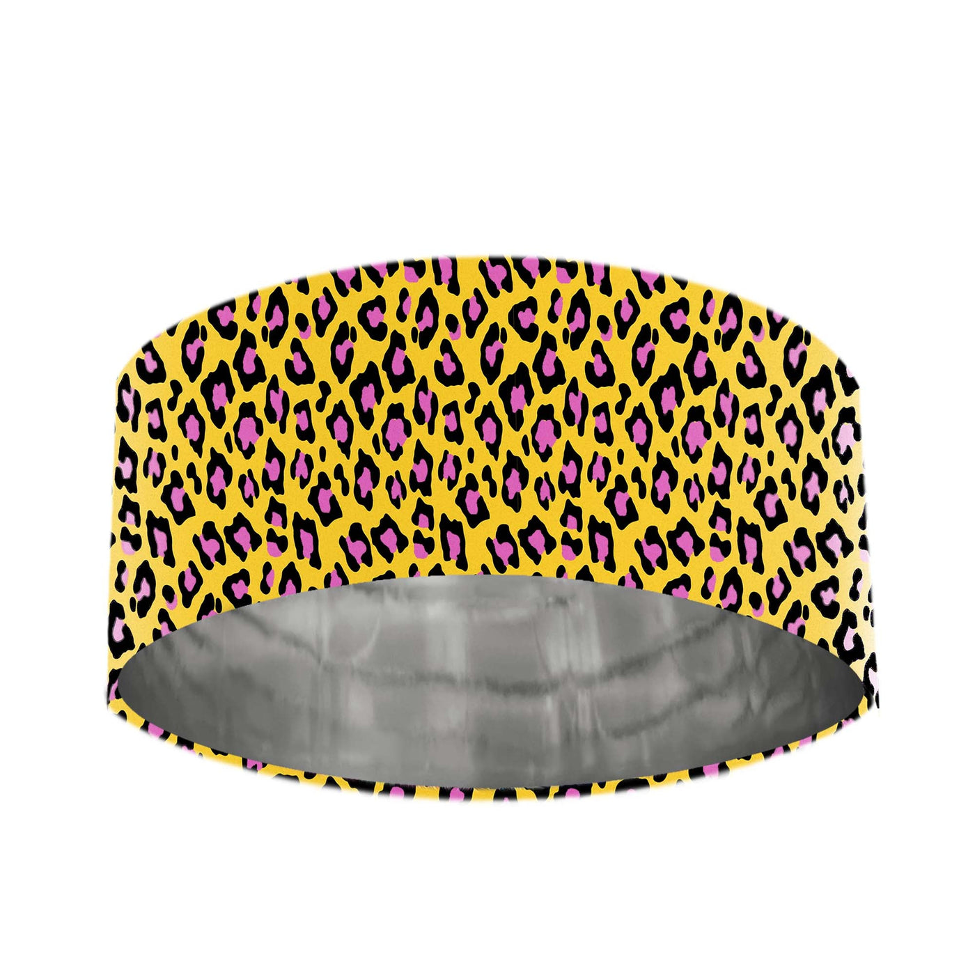 Fearless Leopard Lamp Shade with Silver Lining in Candy Pink and Mustard yellow