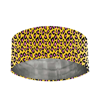 Fearless Leopard Lamp Shade with Silver Lining in Candy Pink and Mustard yellow