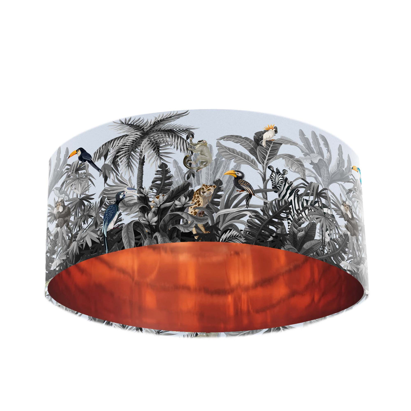 50cm lampshade - Grey Rainforest Velvet Lampshade with Mirror Metallic Lining - ON SALE