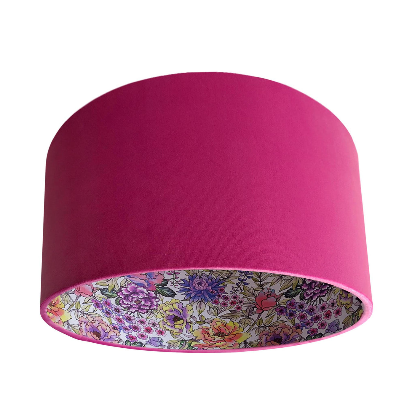 Summer Wildflower Lampshade in Hot Pink Velvet