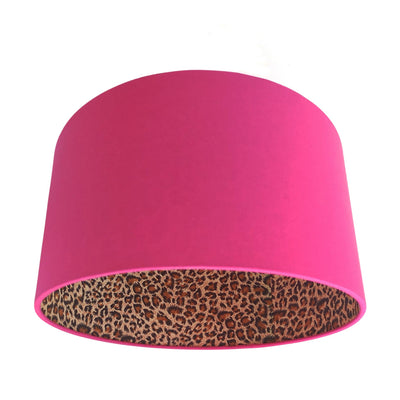 Hot Pink Velvet Light Shade with Leopard Lining