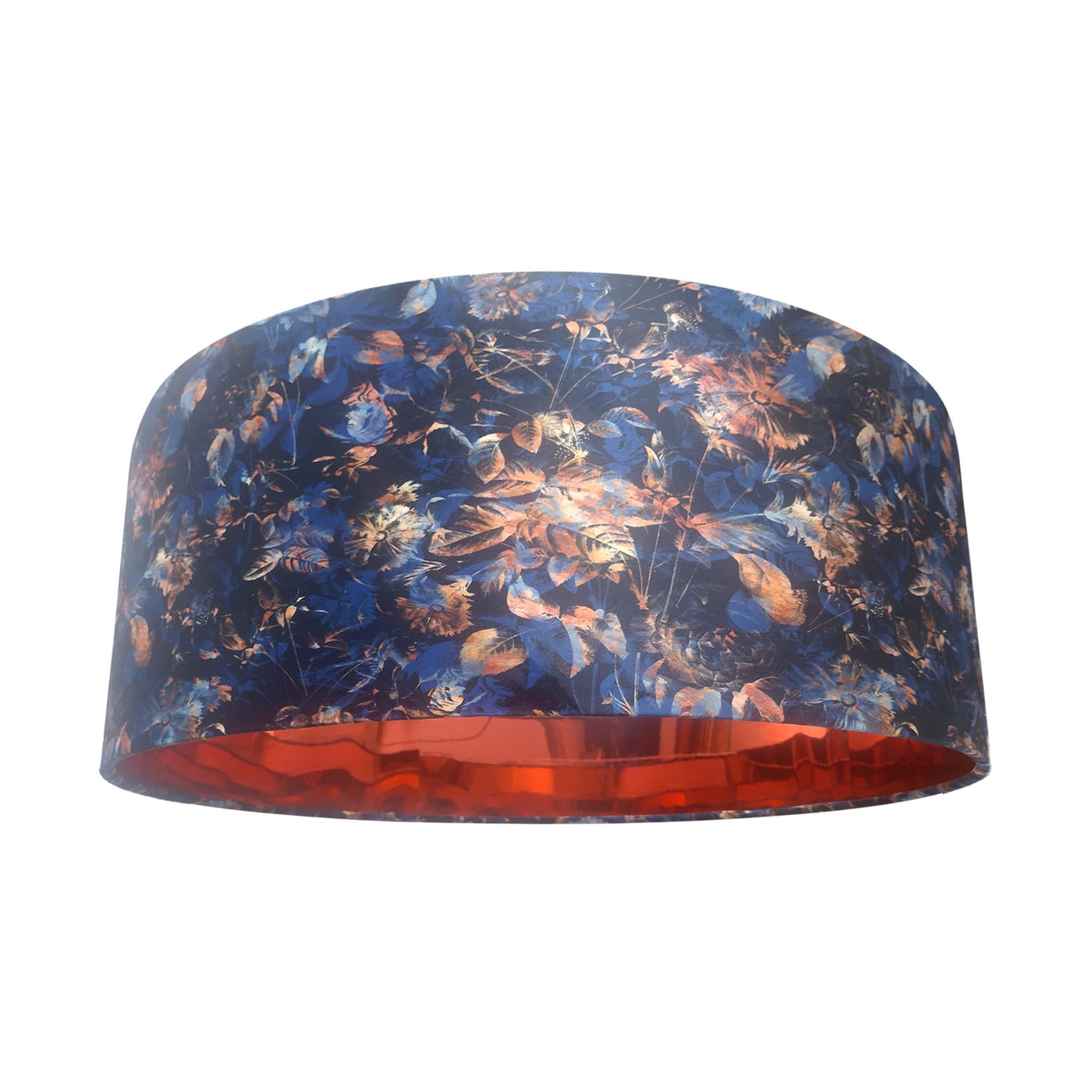 Night Forest Velvet Lampshade with Mirror Copper Lining