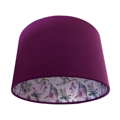 Pinky Lemur Floral Lampshade in Mulberry Velvet