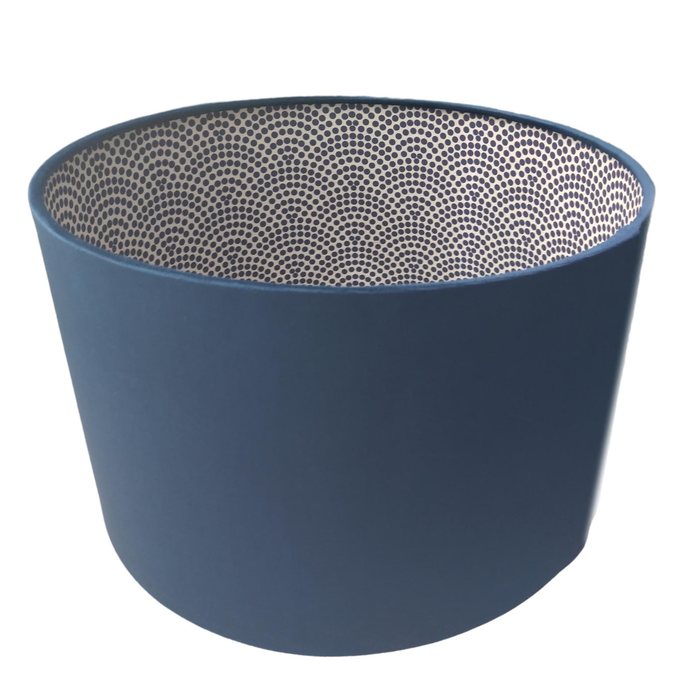 Japanese Dots Lampshade in Navy Blue Velvet