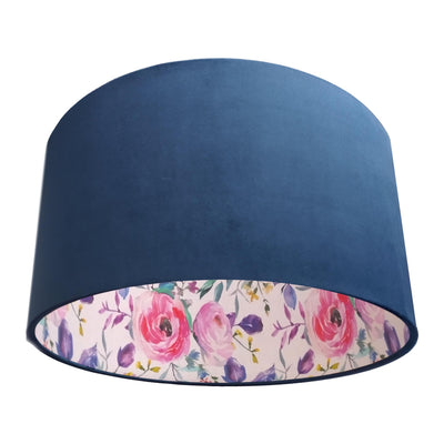 Spring Is Here Floral Lampshade in Navy Blue