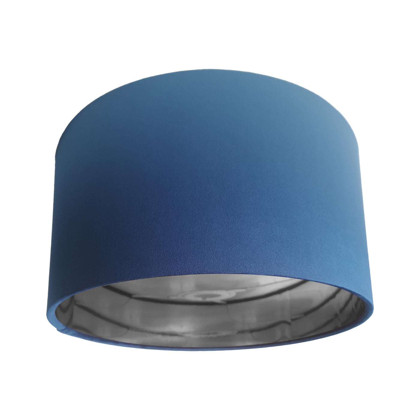 Navy Blue Velvet Lampshade with Mirror Silver Lining