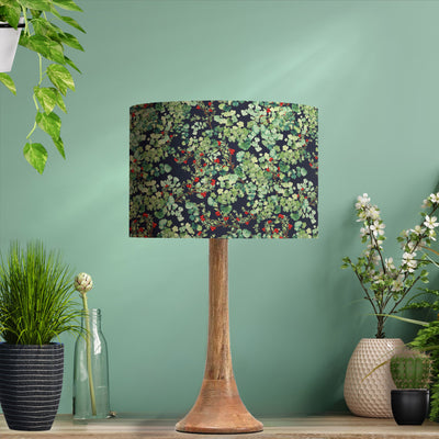 Red Berries Cotton Lampshade with Mirror Copper