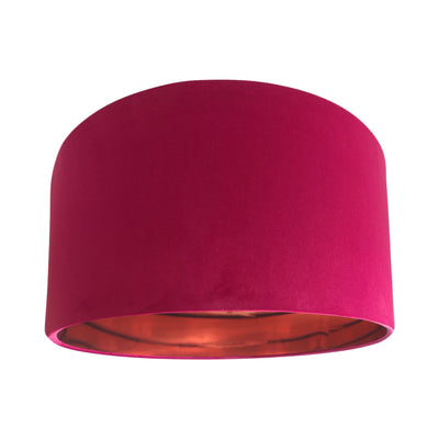 Red Claret Velvet Lampshade with Copper Mirror Lining