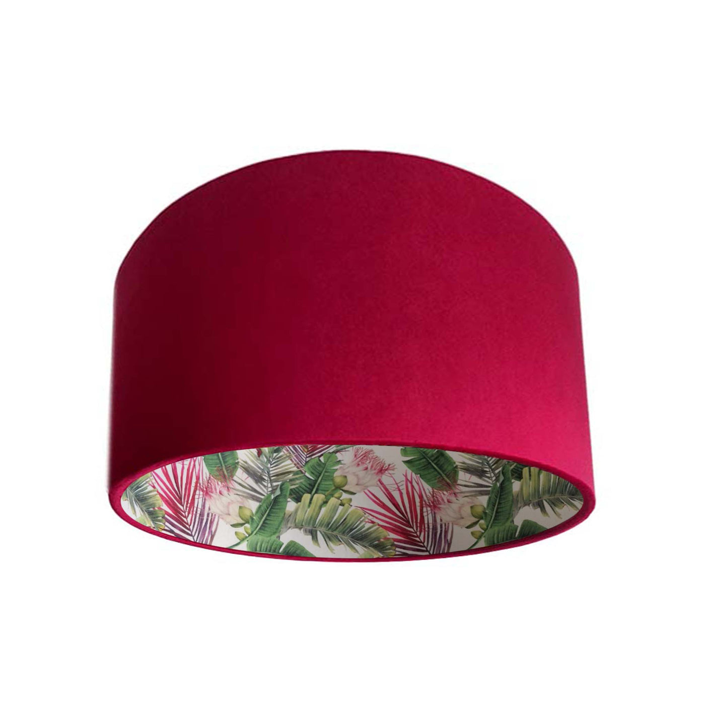 Botanical Protea Lamp shade in Red Claret Velvet