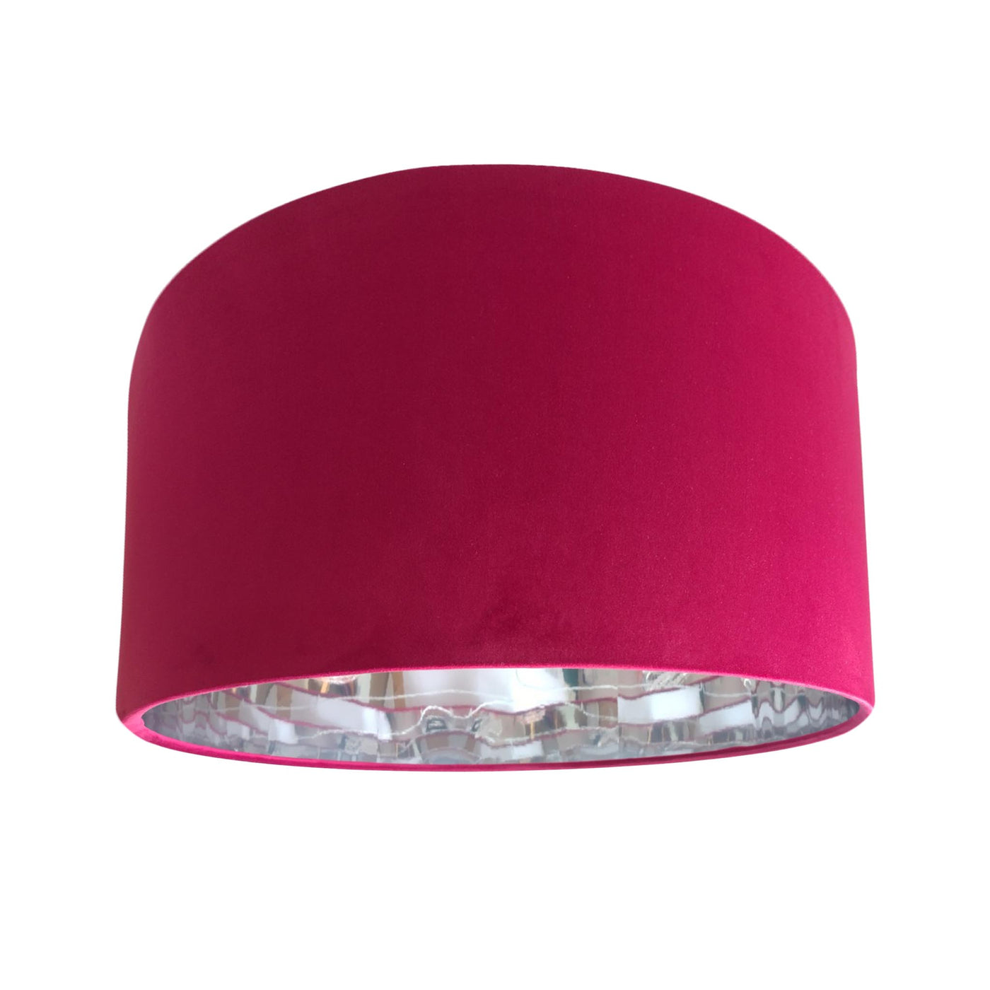 Red Claret Velvet Lampshade with Silver Mirror Lining