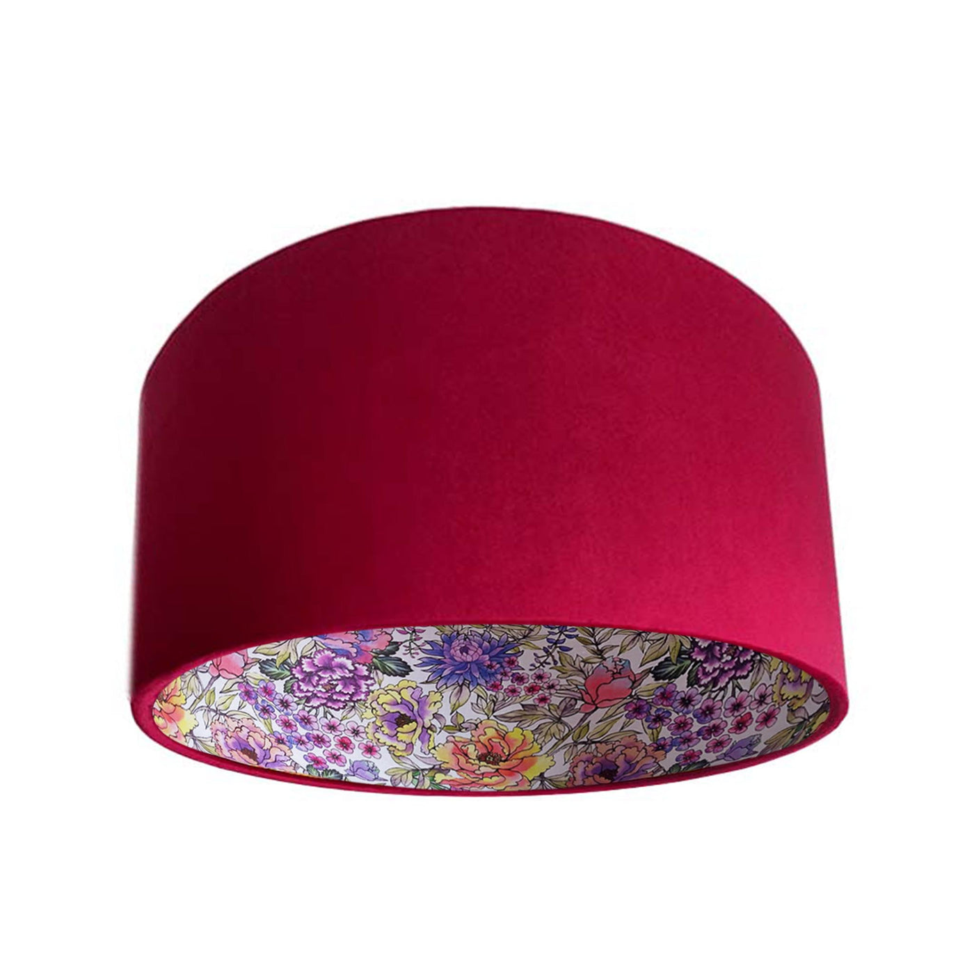 Summer Wildflower Lampshade in Red Claret VelvetSummer Wildflower Lampshade in Red Claret Velvet