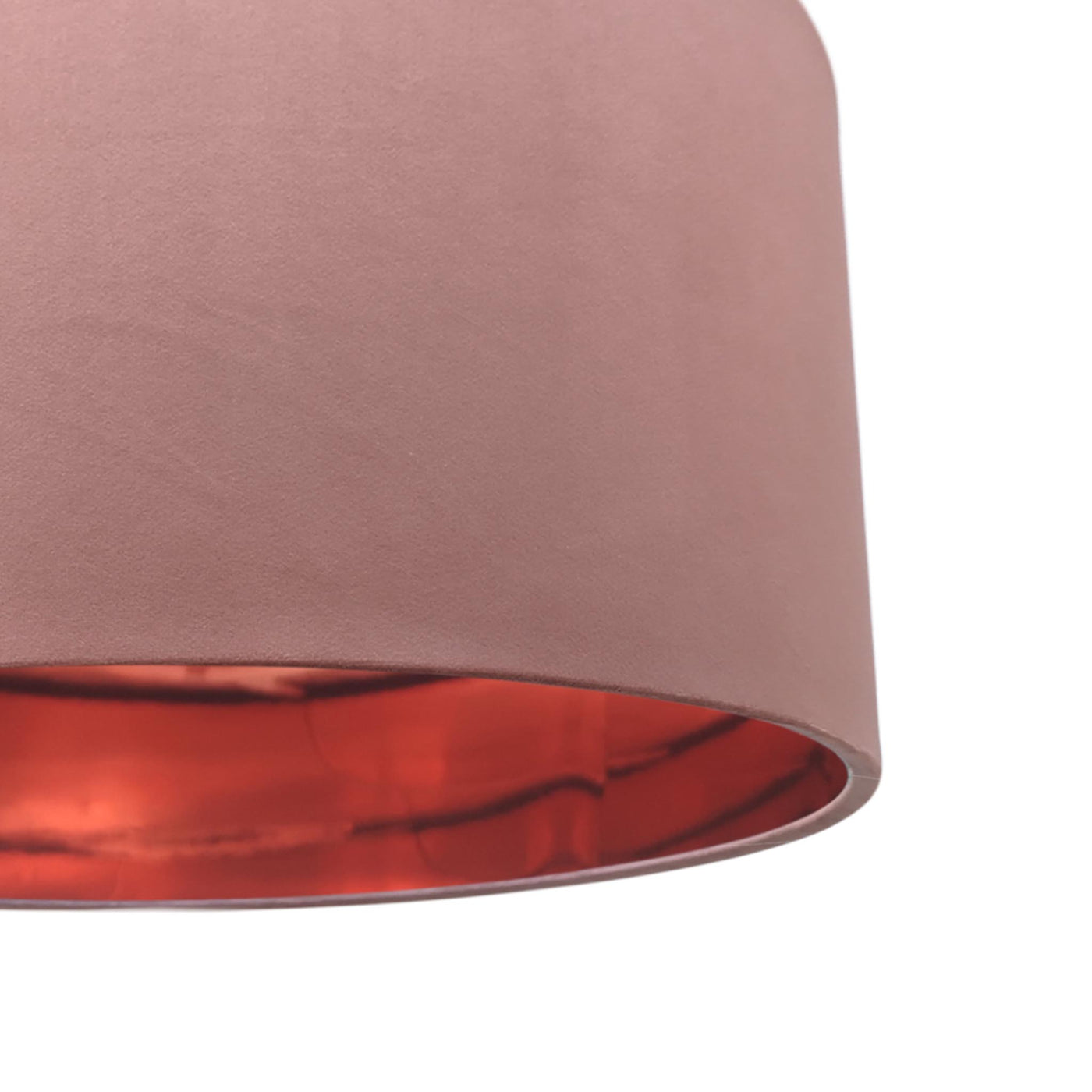 Antique Rose Pink Velvet Lamp Shade with Mirror Copper Lining