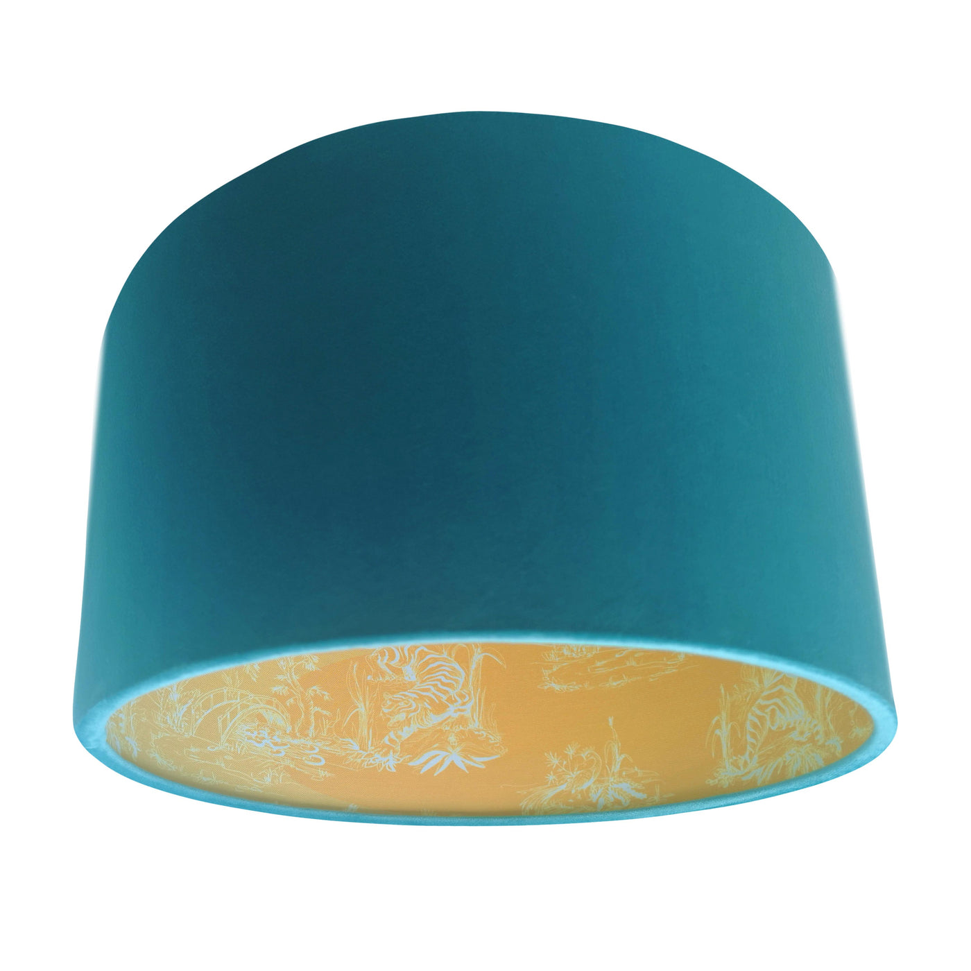 Teal and deals mustard lampshade