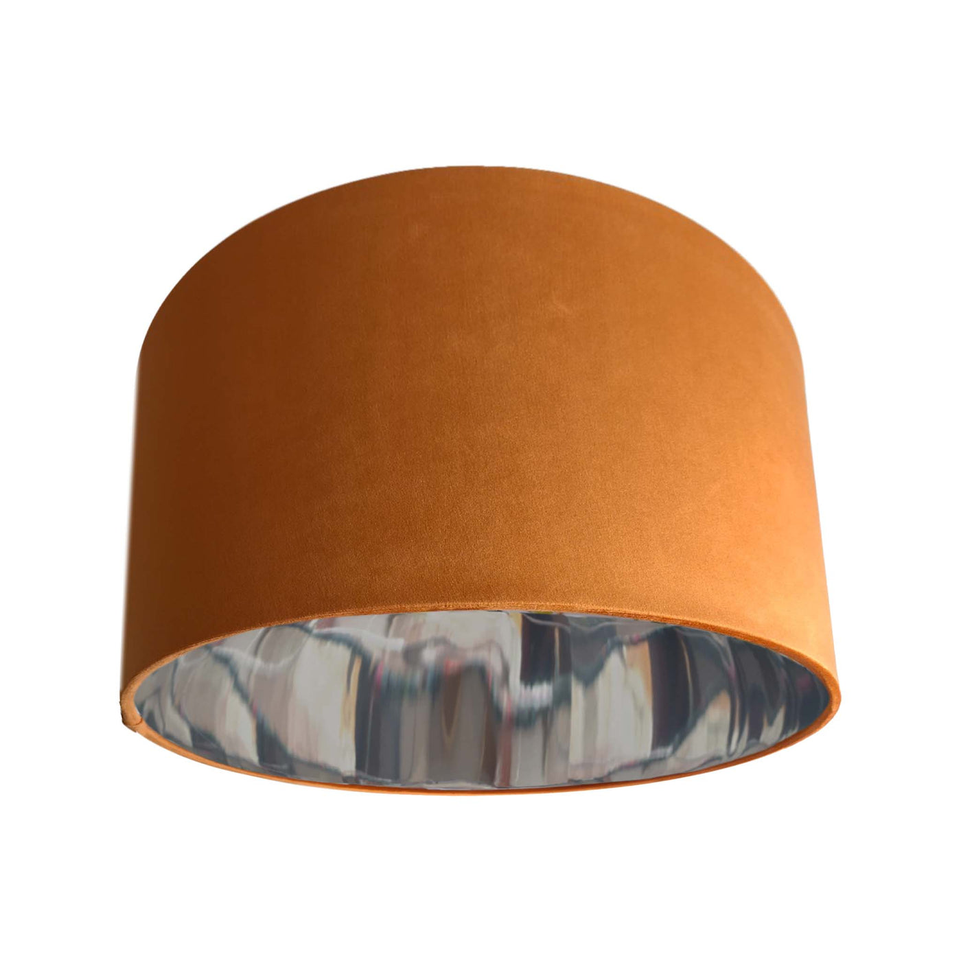 Terracotta Velvet Lamp shade with Silver Mirror Lining