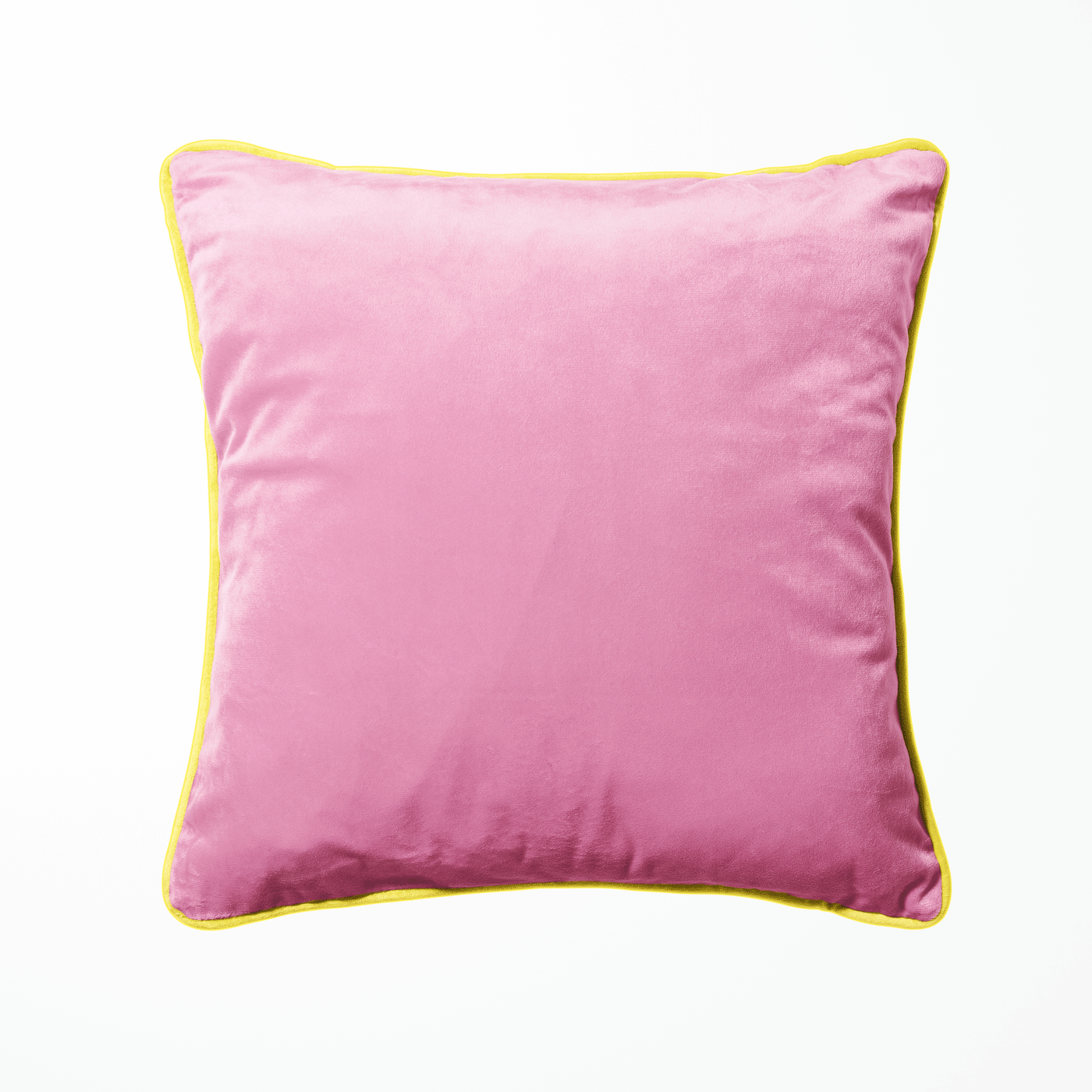 Tiger Roar Velvet Cushion in Candy Pink and Green with Gold Piping