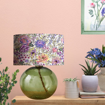 Summer Wildflowers Cotton Lampshade with Mirror Copper Lining