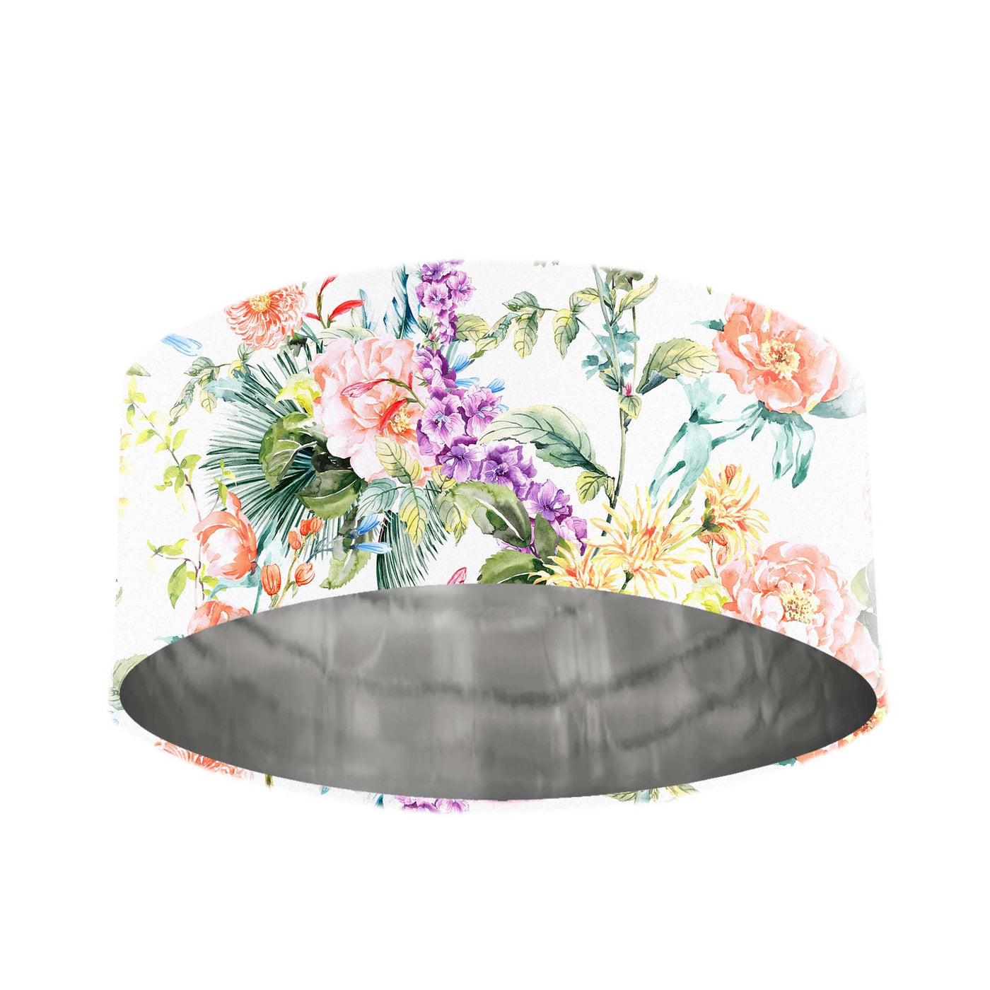 50cm lampshade - Floral Paradise with Mirror Metallic Lining - ON SALE