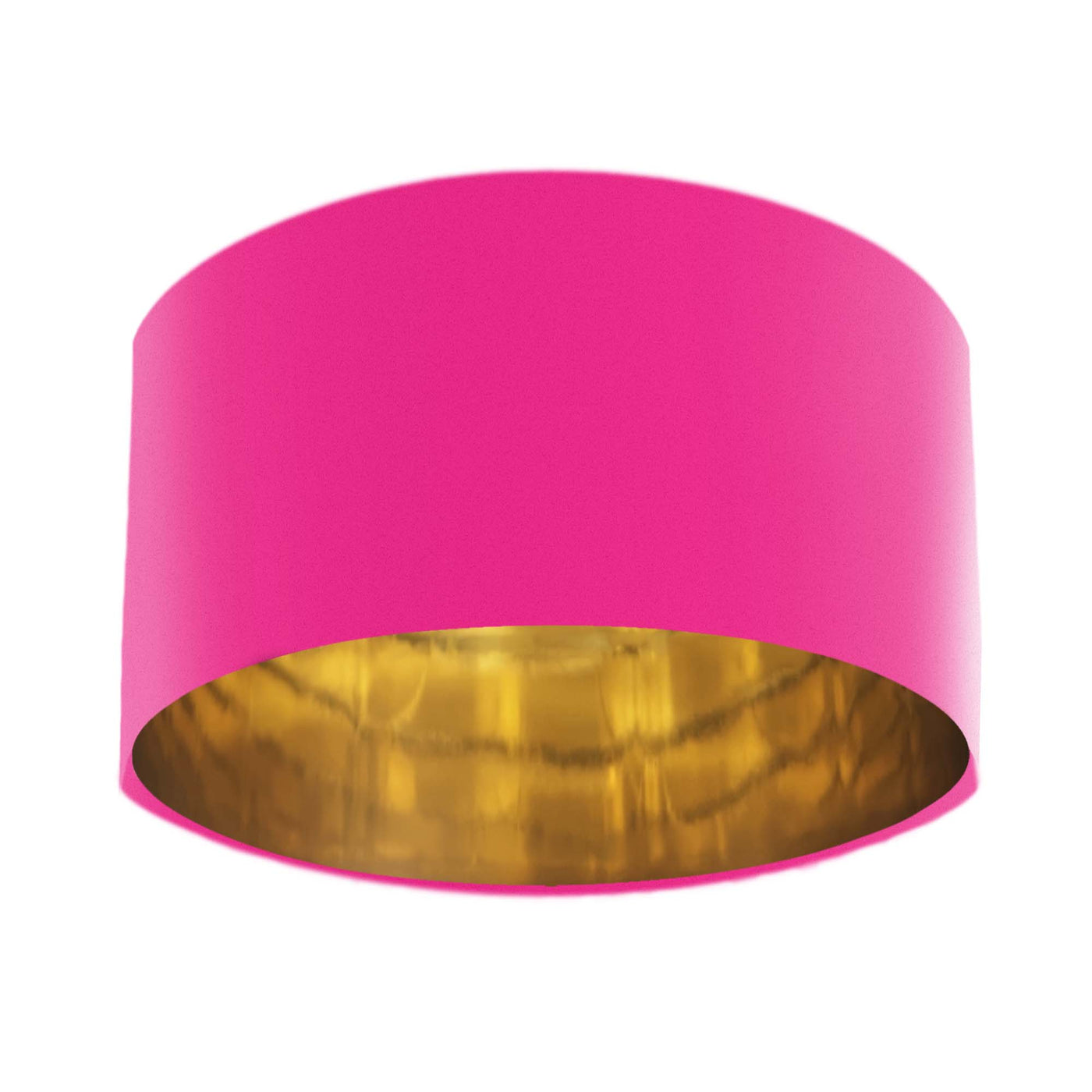 Hot Pink Velvet Lampshade with Mirror Gold Lining