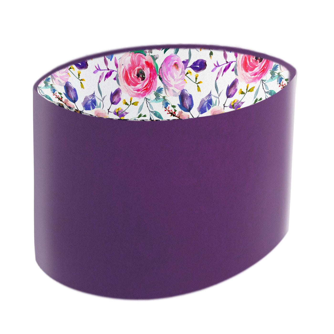 Spring Is Here Floral Oval Lampshade in Amethyst Velvet