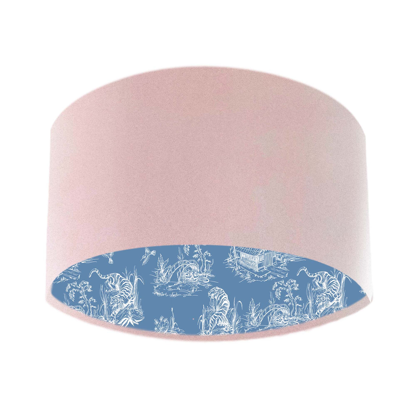 Pink Velvet Lampshade Rackley Blue Tiger Chinoiserie Lining