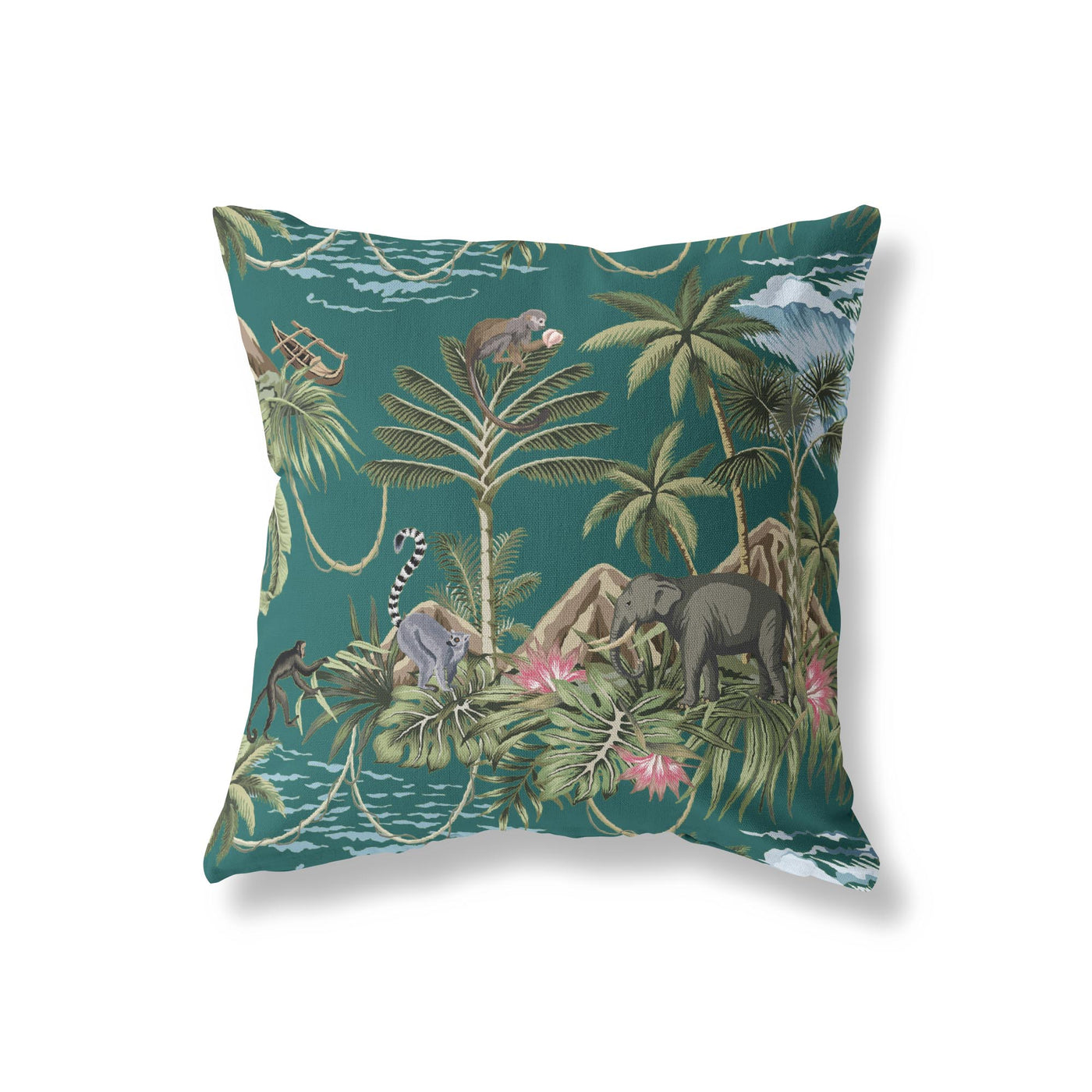 Green Lemur Island Cushion