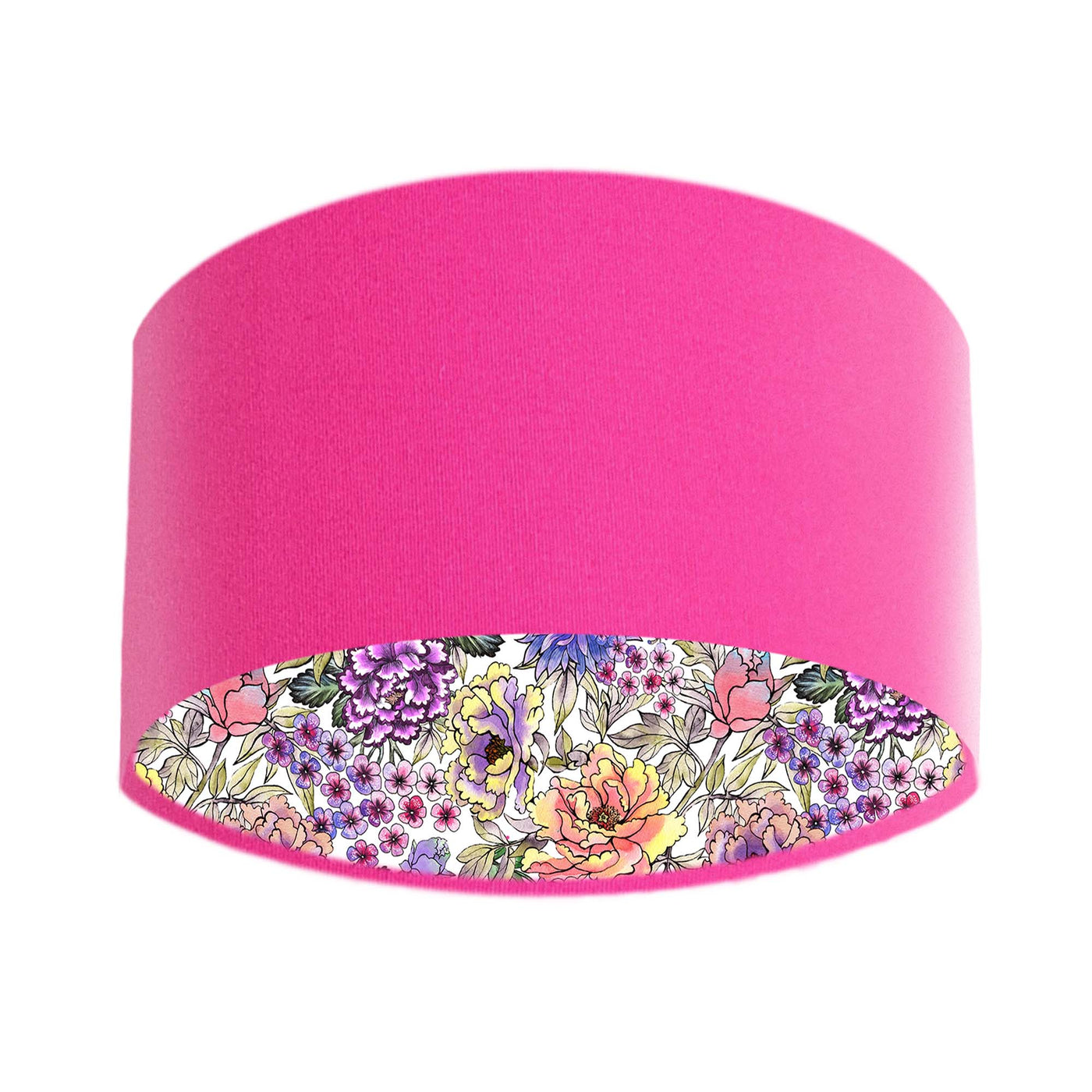 Summer Wildflower Lampshade in Hot Pink Velvet