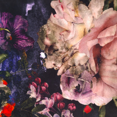 close up of the vintage floral velvet