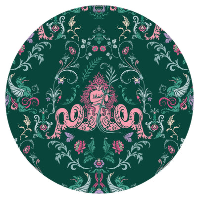 Secret Fairy Green Velvet Lampshade with Mirror Copper Lining