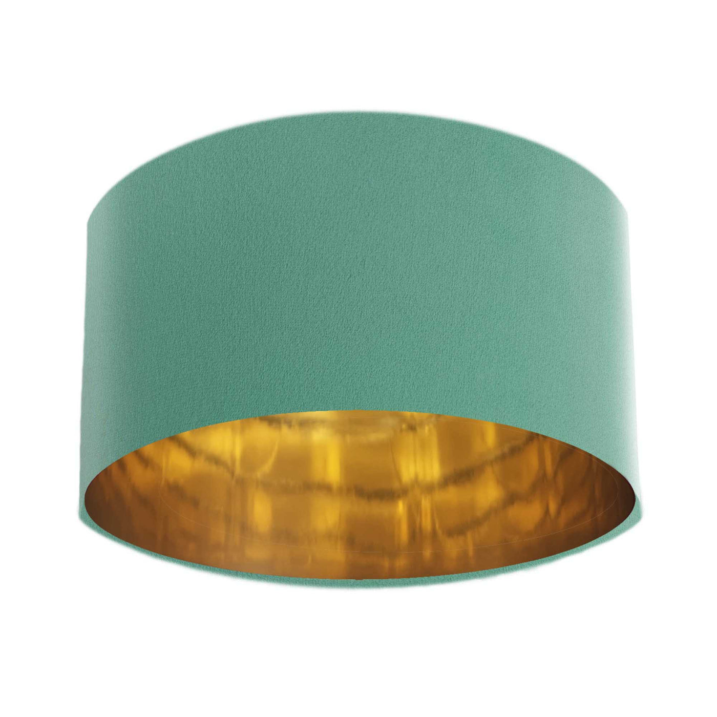 Mint Green Velvet Lampshade with Mirror Gold Lining