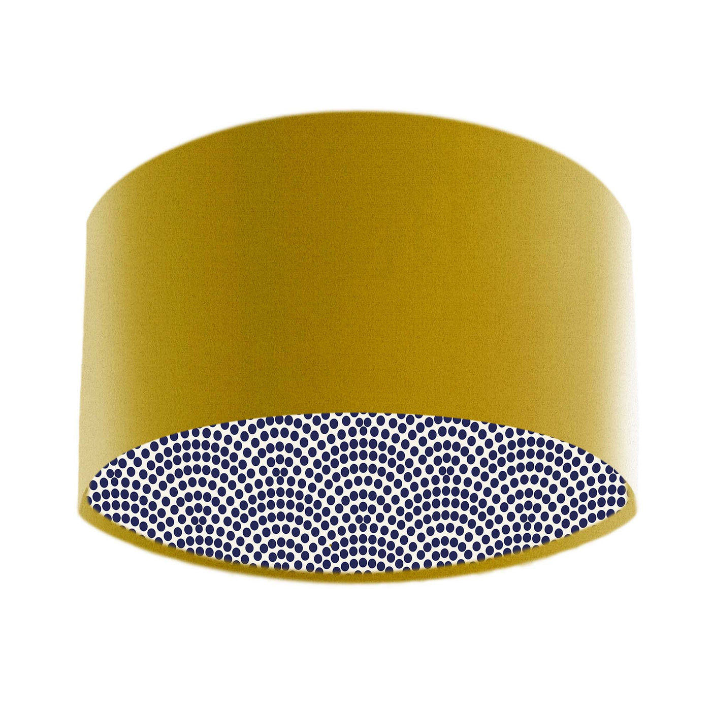 Mustard Yellow Velvet Lampshade with Japanese Dots