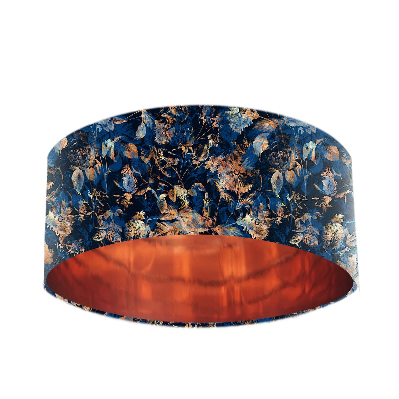 Night Forest Velvet Lampshade with Mirror Copper Lining