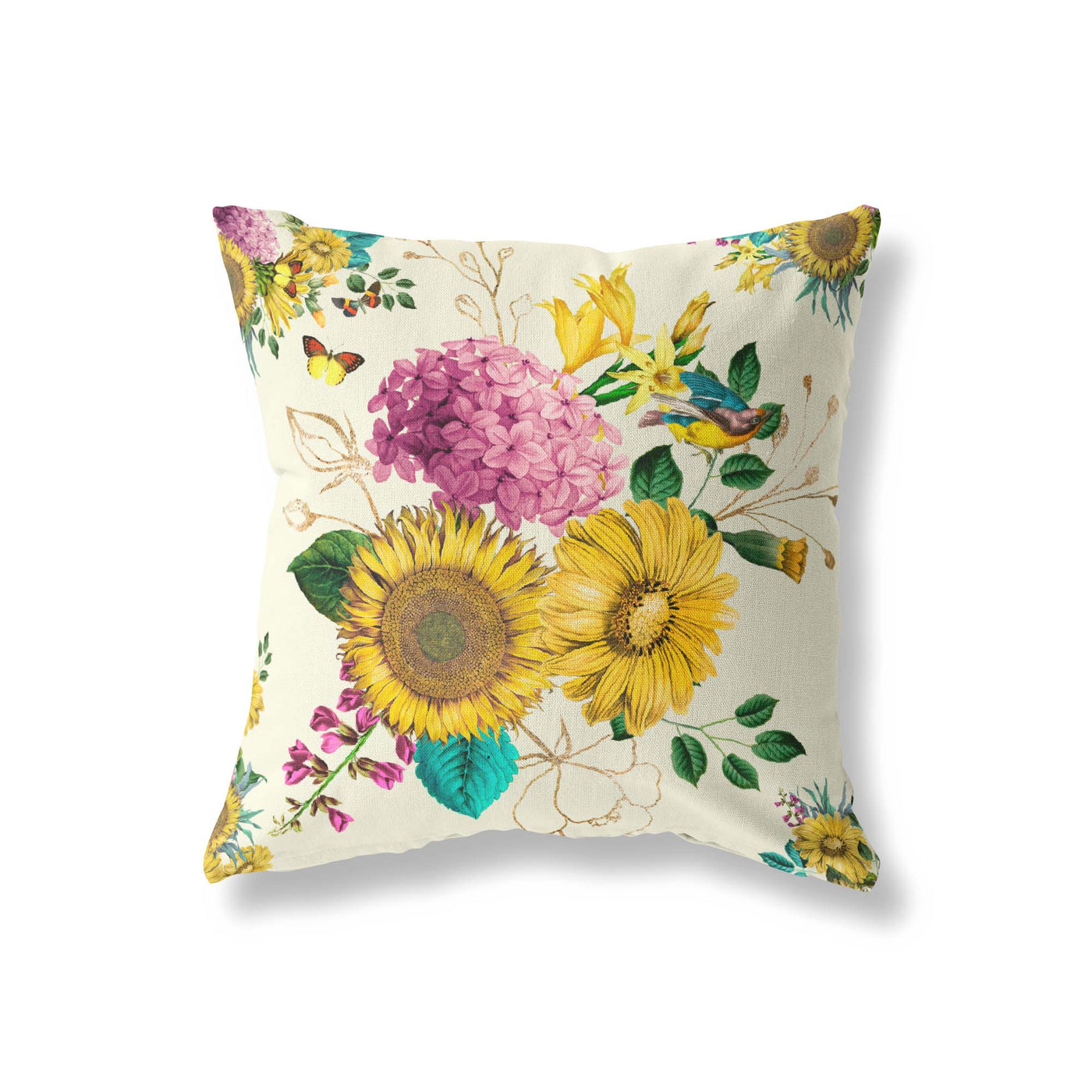 Sunflower & Birds Cushion