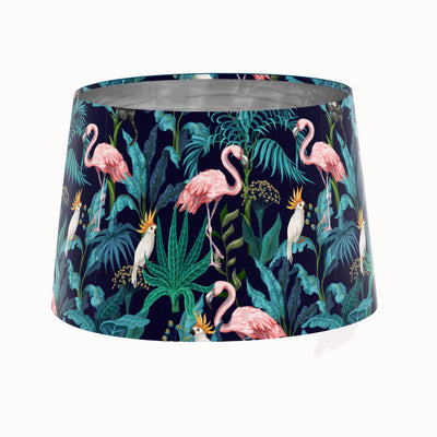Flamingo Forest Tapered Lampshade with Silver Lining