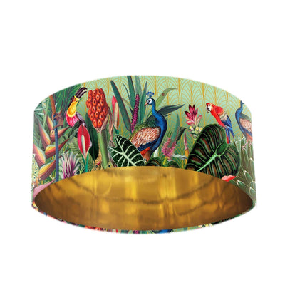 Art Deco Tropicana Lampshade with Gold Lining