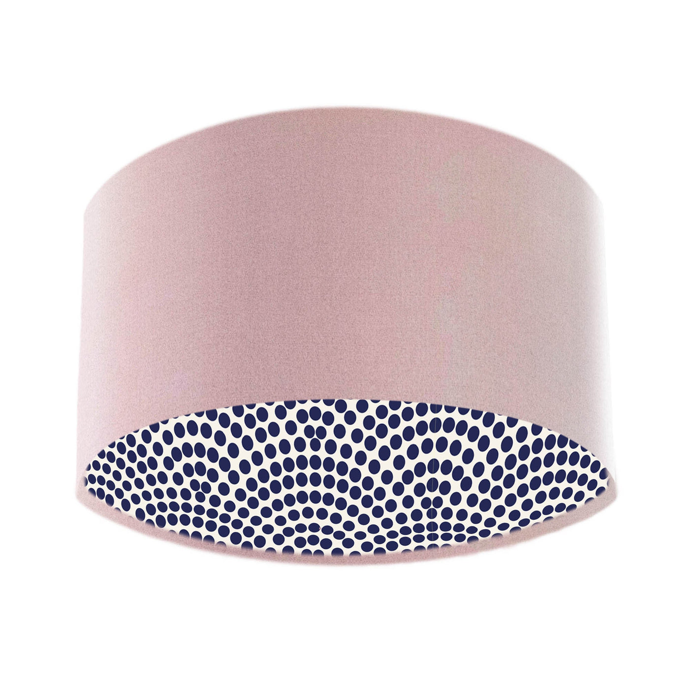 Japanese Dots Lampshade in Baby Pink Velvet