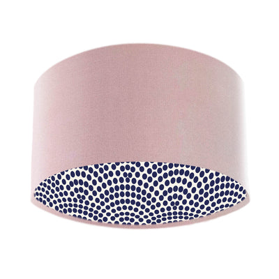 Japanese Dots Lampshade in Baby Pink Velvet