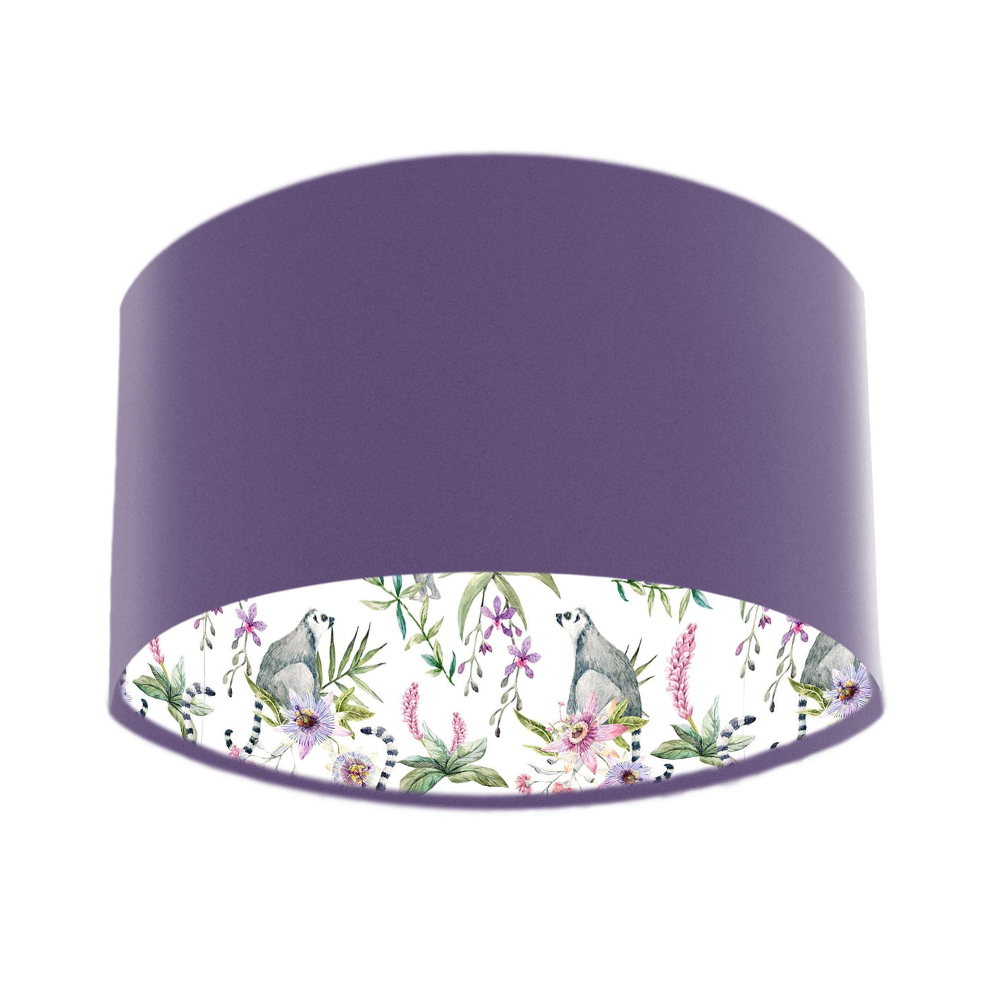 Pinky Lemur Floral Lampshade in Amethyst Velvet